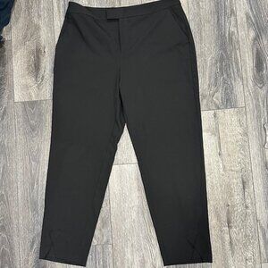 Halston Women's Black Split Hem Techno Twill Dress Pants, Size Large